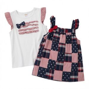 Gymboree Tops Patriotic USA 4th of July Shirts Girls Sz 12 Madras Plaid Red Blue